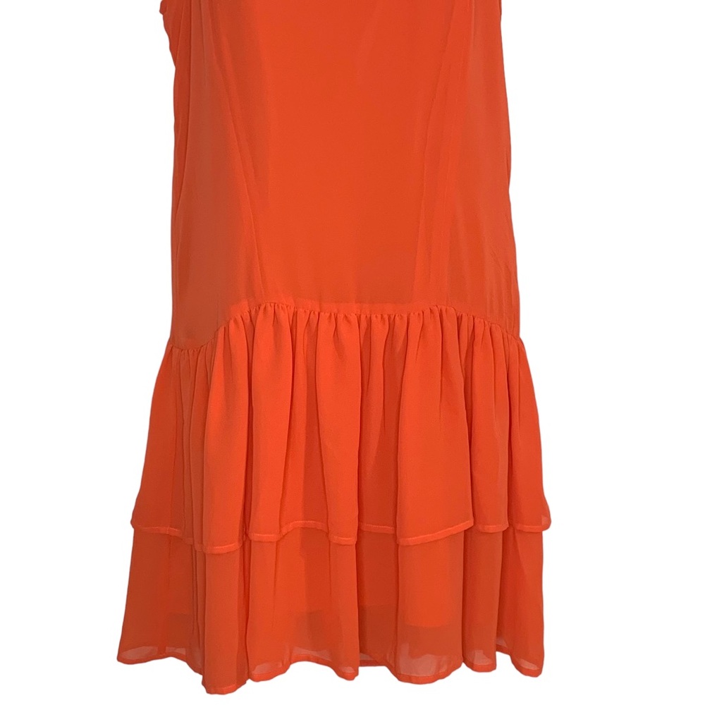 BCBGeneration V Neck Double Ruffle Mini Dress Sz S - Picture 6 of 10